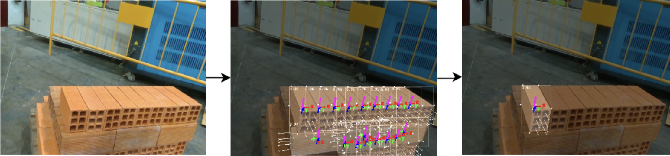 Brick pose estimation and best candidate selection